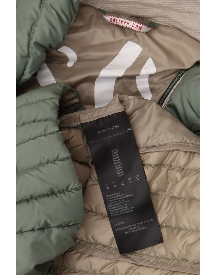 S.Oliver Womens Padded Jacket UK 12 Medium Green Polyester