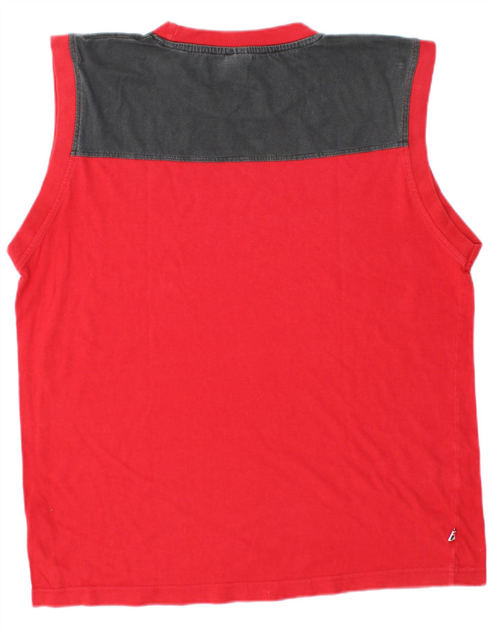 FILA Mens Vest Top XL Red Colourblock Cotton Sports