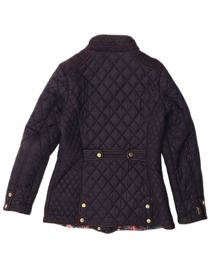 JOULES Womens Quilted Jacket UK 10 Small Navy Blue Polyamide