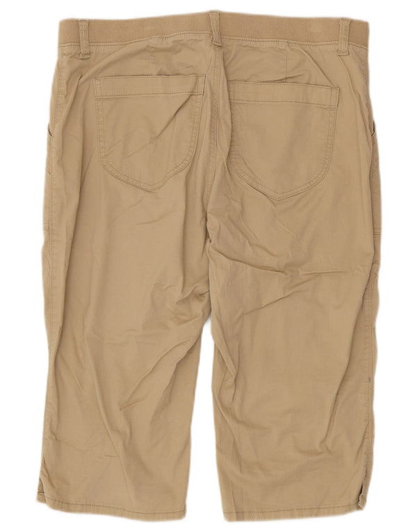 Lee Womens Mid Rise Relaxed Fit Bermuda Shorts US 14 XL W34 Beige Cotton