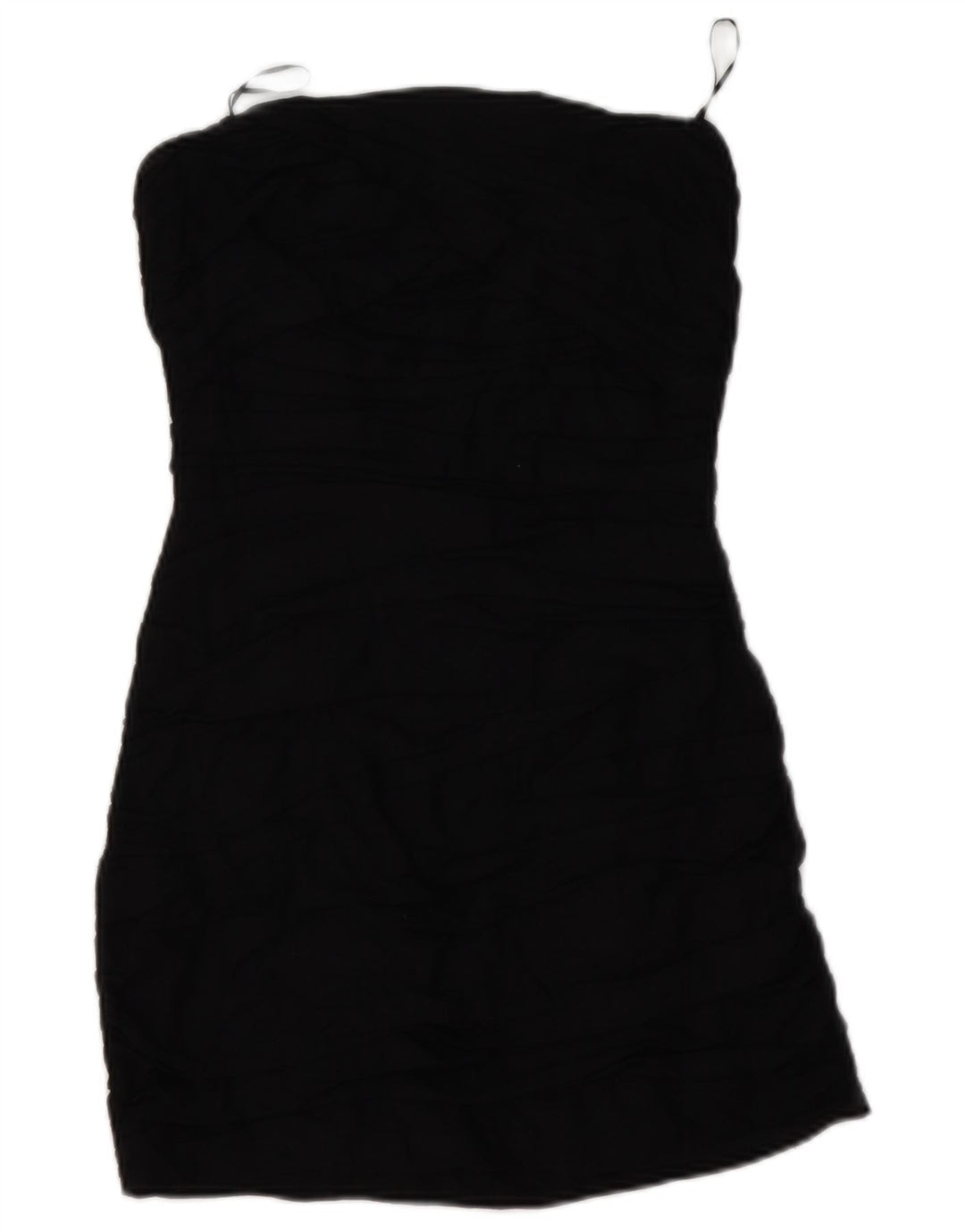 Zara Womens Mini Strapless Dress UK 8 Small Black Linen