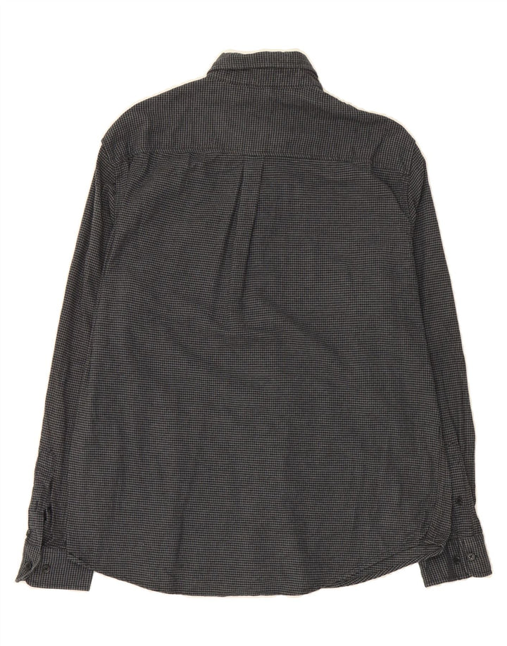 CHAPS Mens Big & Tall Flannel Shirt XL Grey Houndstooth Cotton Vintage Chaps and Second-Hand Chaps from Messina Hembry 