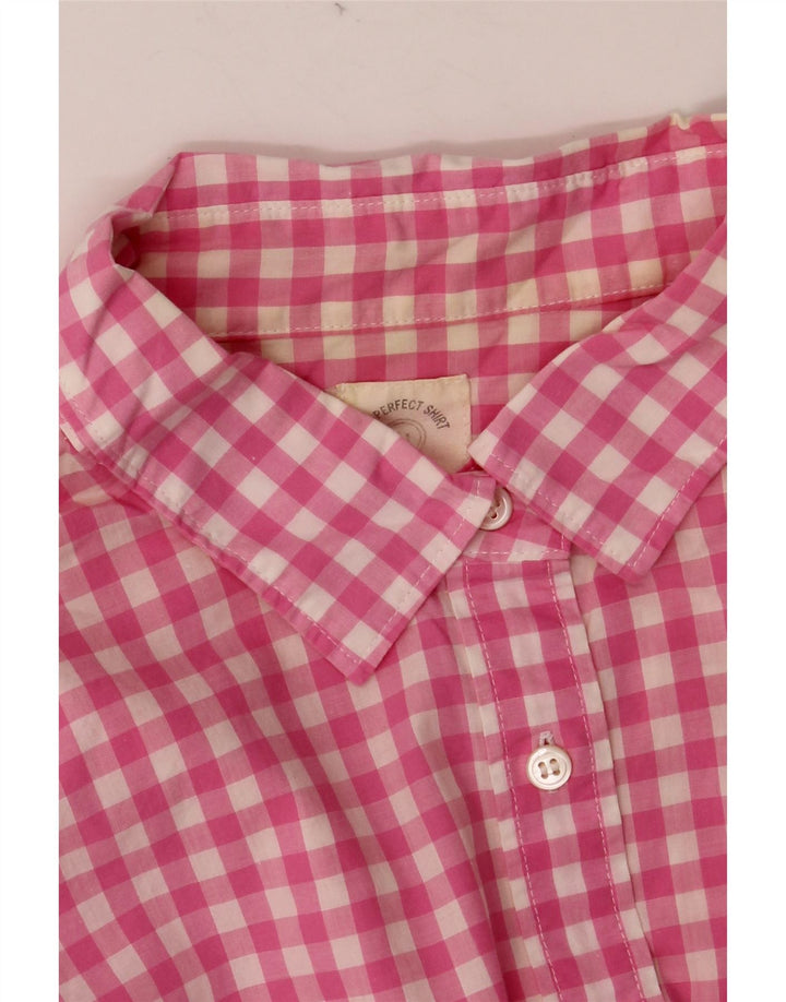J. CREW Womens Shirt UK 14 Medium Pink Gingham