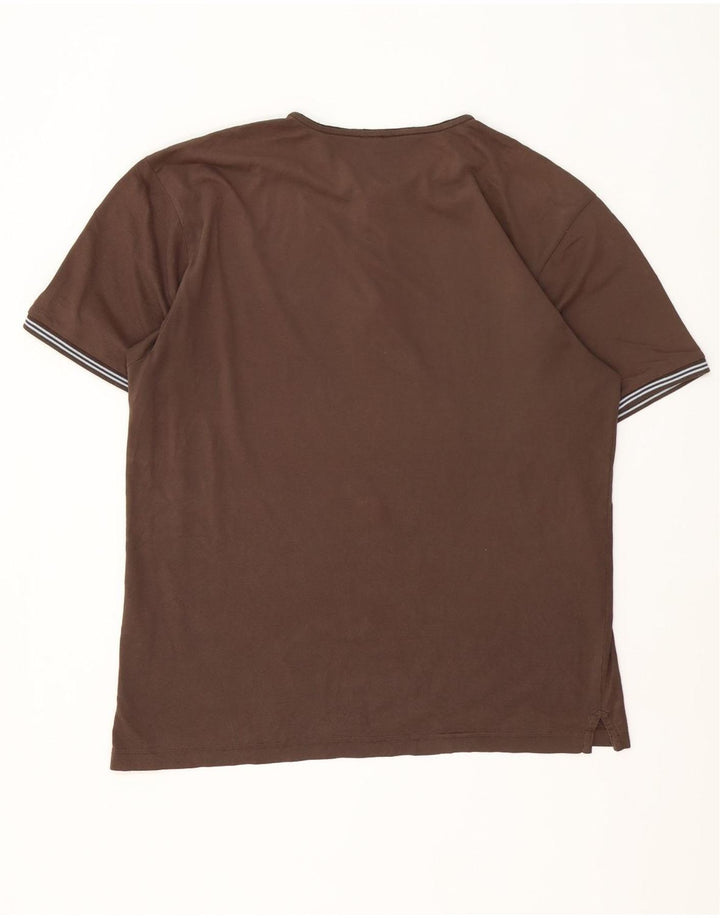 Champion Mens T-Shirt Top 2XL Brown Striped
