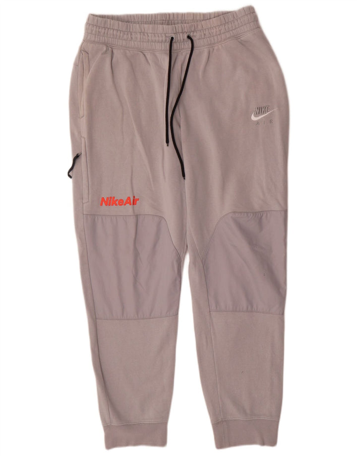Nike Mens Tracksuit Trousers Joggers Large Grey Cotton