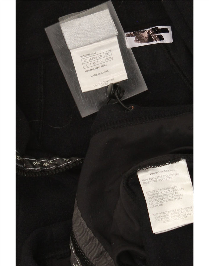 Jack Wolfskin Womens Liner Fleece Jacket UK 16 Large Black Polyester