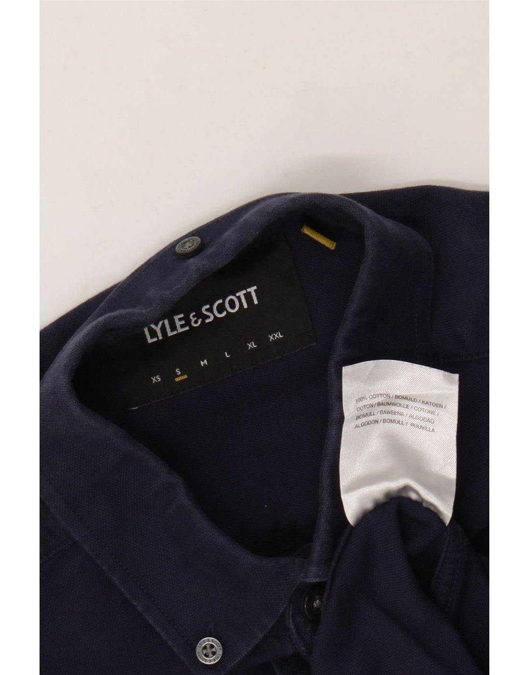 Lyle & Scott Mens Shirt Small Navy Blue Cotton