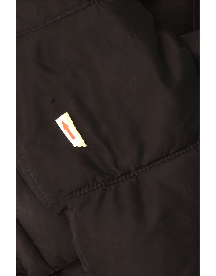 Zara Mens Hooded Padded Coat UK 36 Small Black Polyester