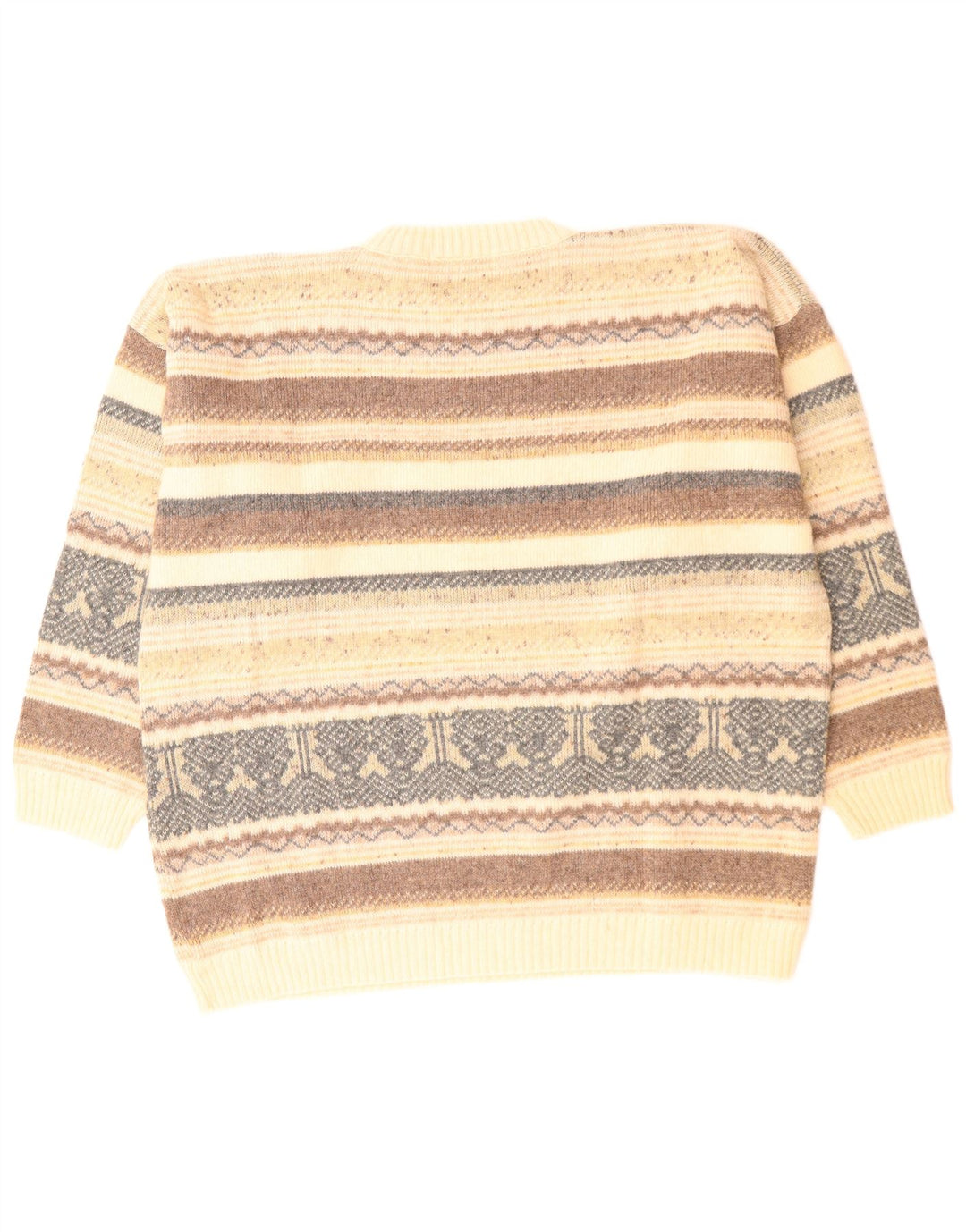 ST. BERNARD Mens Crew Neck Jumper Sweater Size 44/46 XL Beige Fair Isle