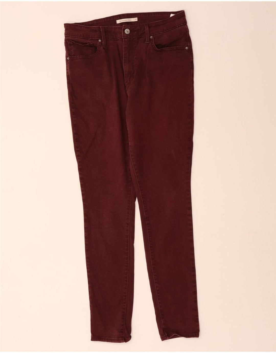 LEVI'S Womens 721 High Rise Skinny Jeans W30 L29  Burgundy Cotton