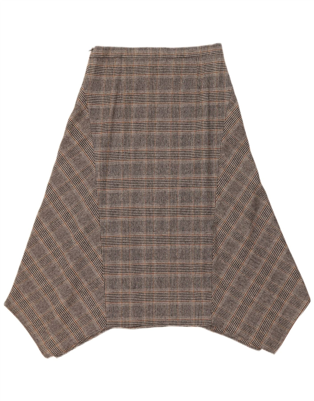 Massimo Dutti Womens Asymmetrical Skirt EU 40 Medium W30 Grey Check Wool