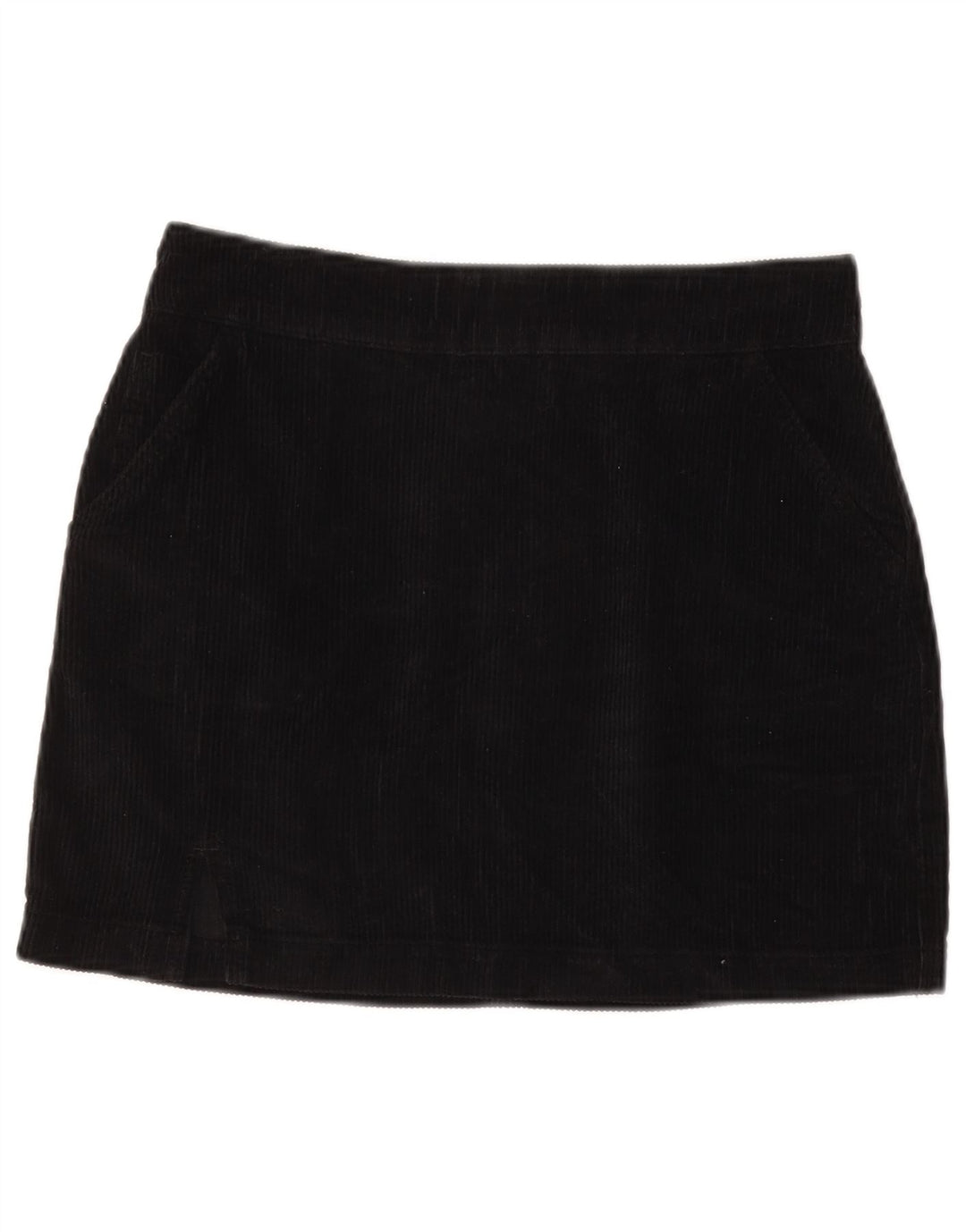 TOPSHOP Womens Corduroy Mini Skirt UK 12 Medium w28 Black Cotton