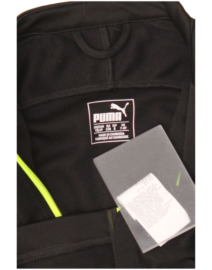 PUMA Boys Tracksuit Top Jacket 7-8 Years Black Polyester