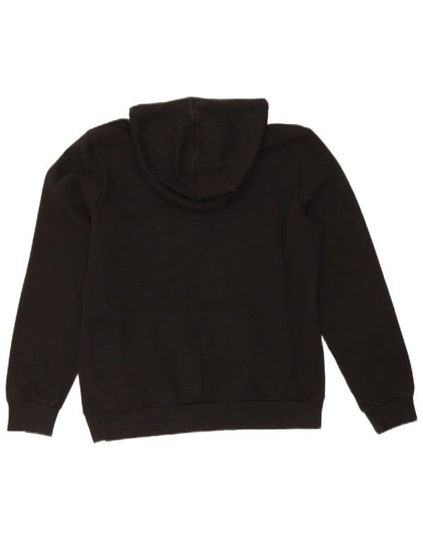 Puma Womens Graphic Hoodie Jumper UK 12 Medium Black Cotton