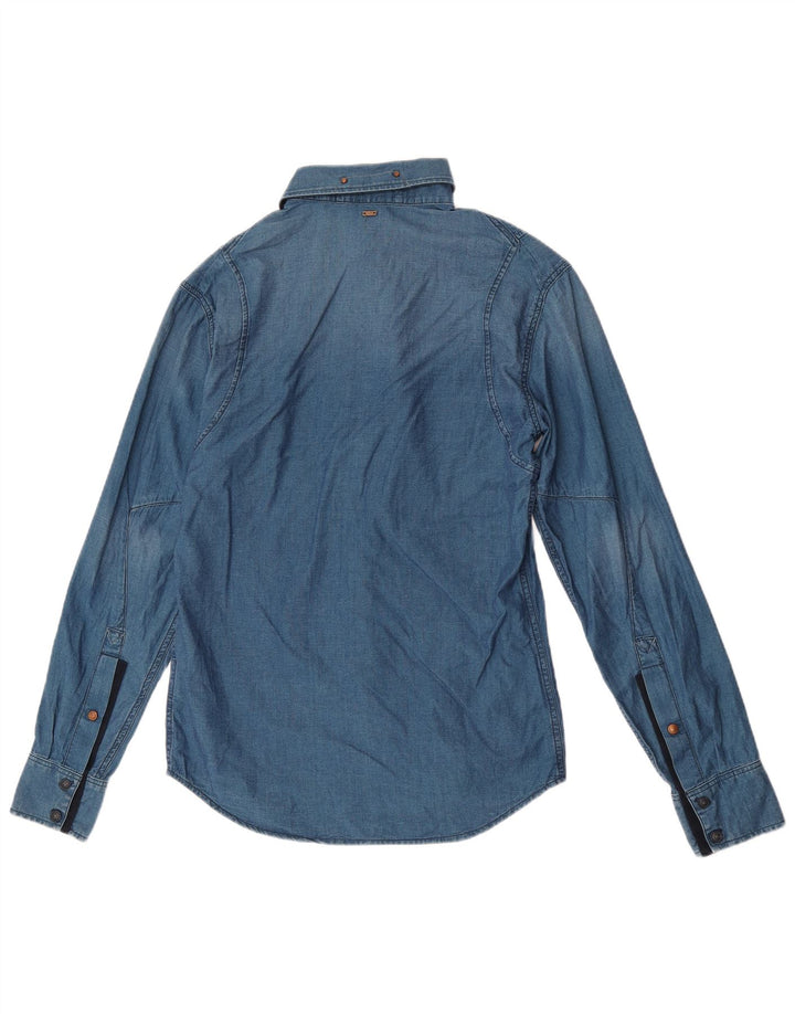 G-Star Mens Shirt Small Blue Cotton