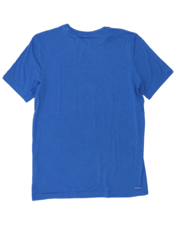 Adidas Boys Climalite Graphic T-Shirt Top 13-14 Years Large Blue Polyester