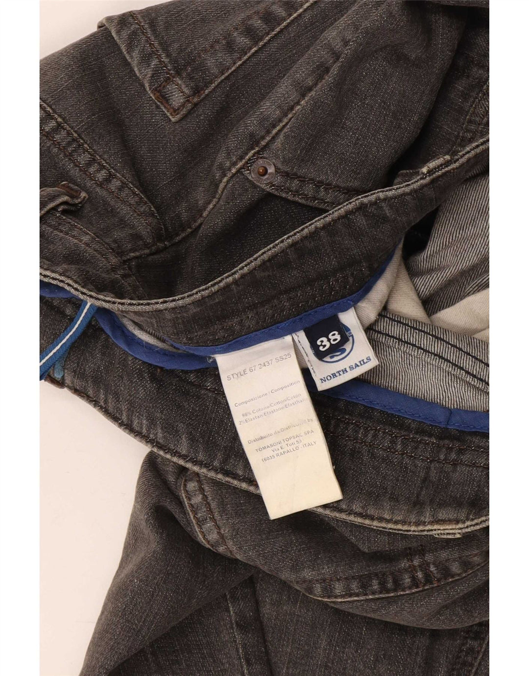 North Sails Mens Straight Jeans W38 L30 Grey Cotton