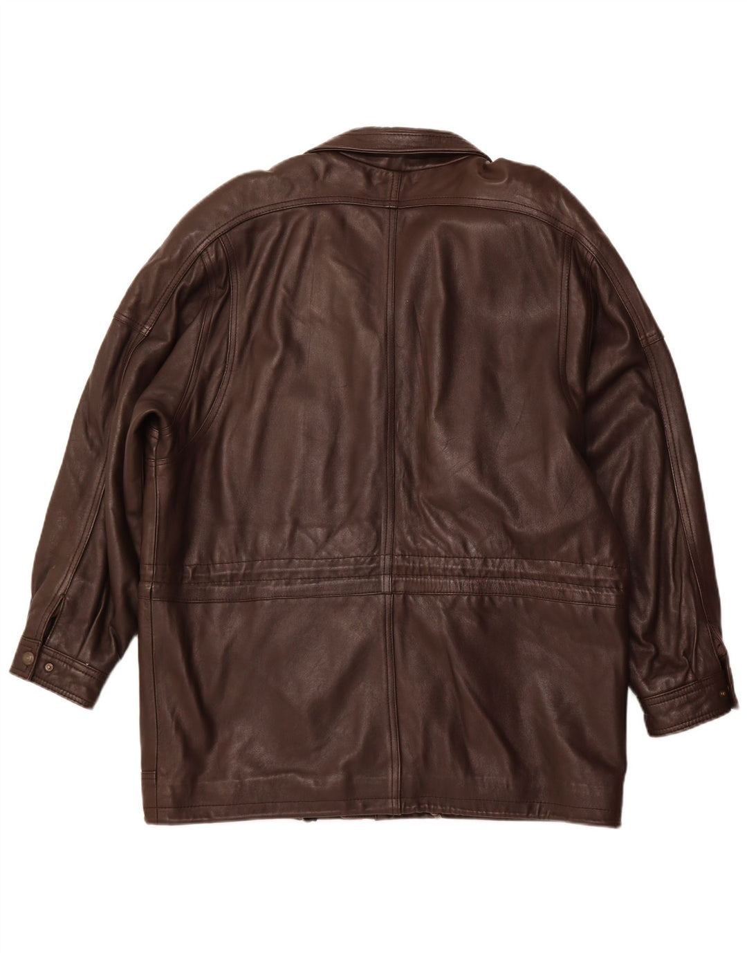 FATIGUE Mens Leather Jacket UK 44 2XL Brown Leather