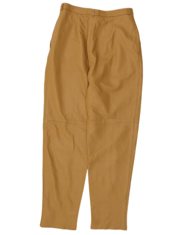 RAY MARJORY Womens Pegged Leather Trousers IT 42 Medium W28 L30 Khaki