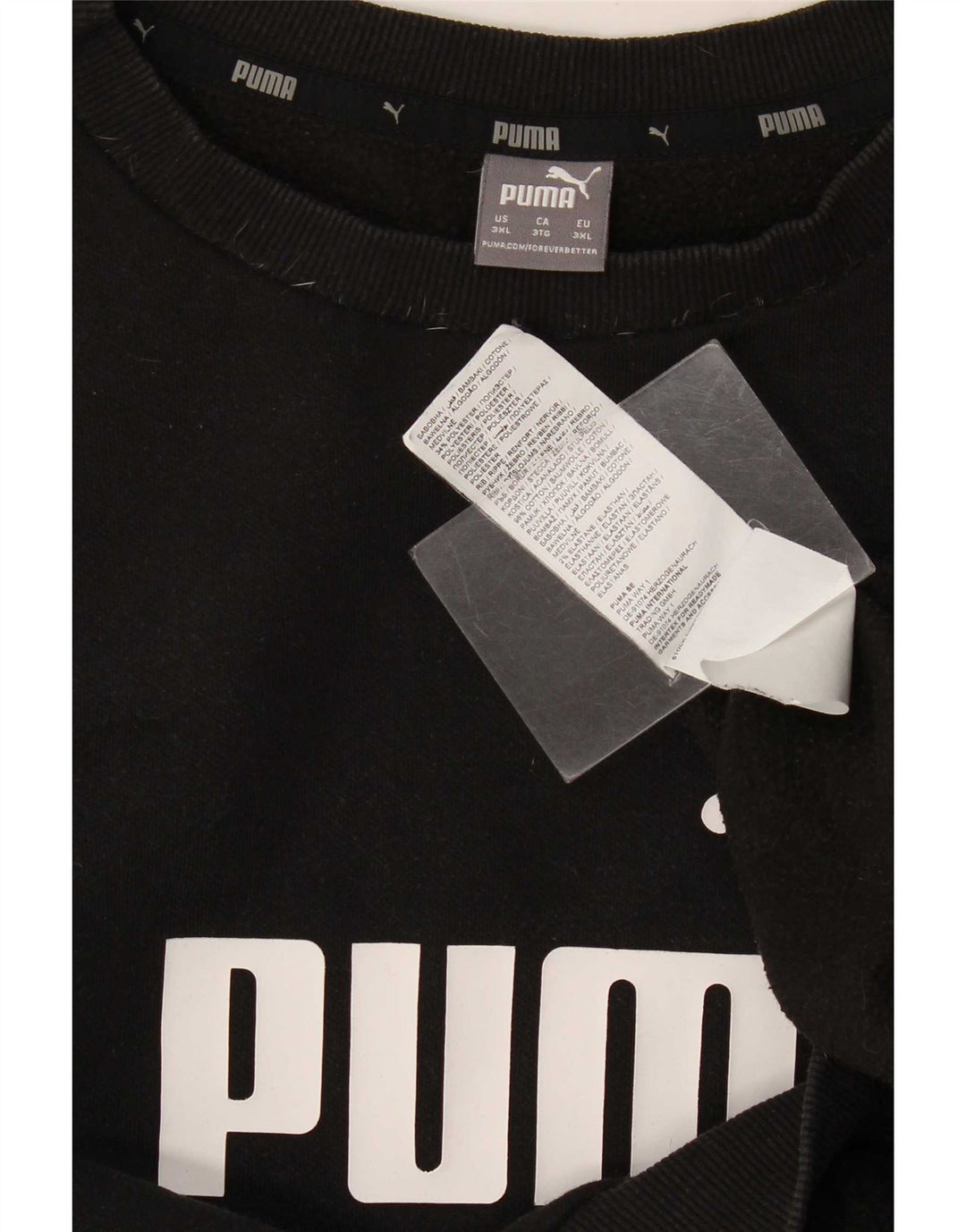 Puma Mens Graphic Sweatshirt Jumper 3XL Black Cotton