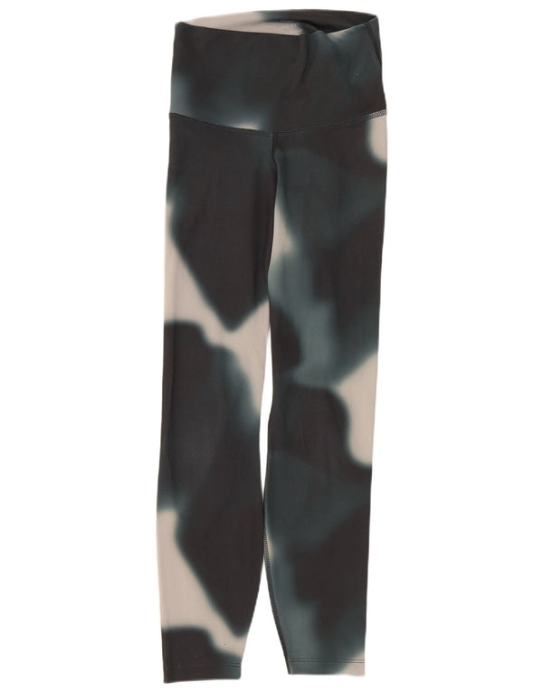 Nike Womens Dri Fit Leggings UK 10 Small  Black Tie Dye