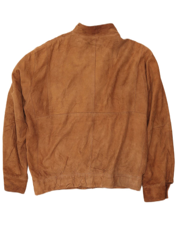 ESSEBI Mens Leather Jacket EU 48 Medium Beige Leather