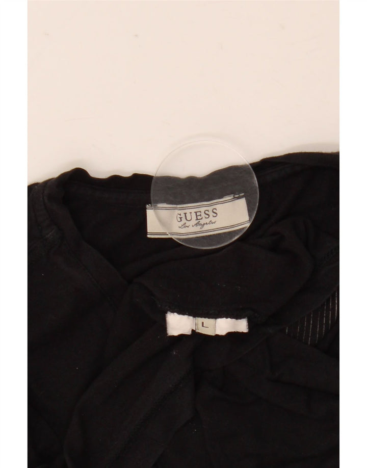 Guess Mens Graphic T-Shirt Top Large Black