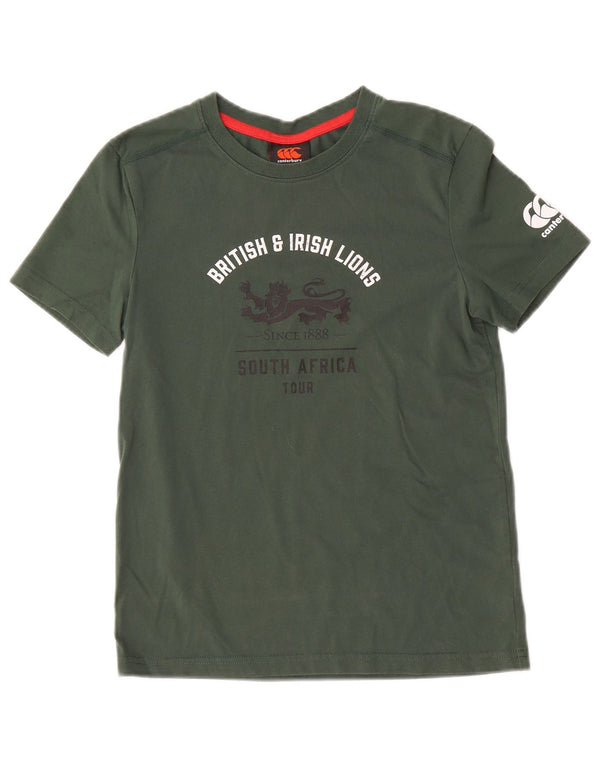 Canterbury Boys Graphic T-Shirt Top 9-10 Years Green Cotton