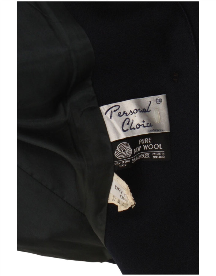 Personal Choice Womens 3 Button Blazer Jacket UK 18 XL  Navy Blue Wool