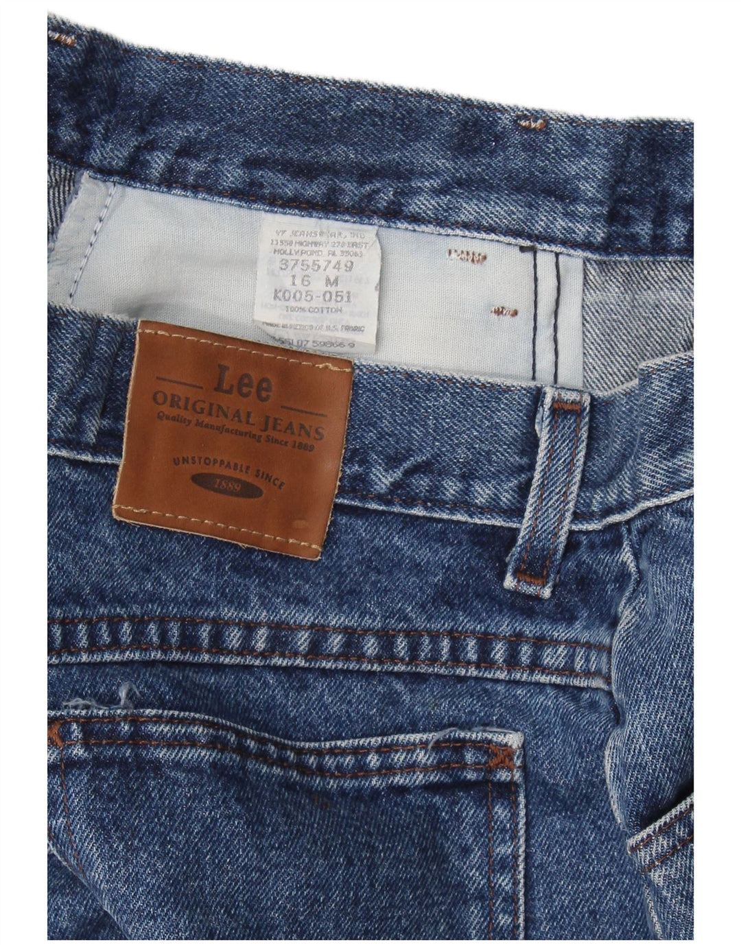 Lee Boys Denim Shorts 15-16 Years W32 Blue Cotton