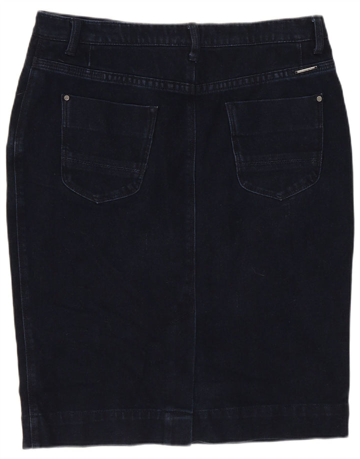 MARKS & SPENCER Womens Autograph Denim Skirt UK 12 Medium W30 Navy Blue