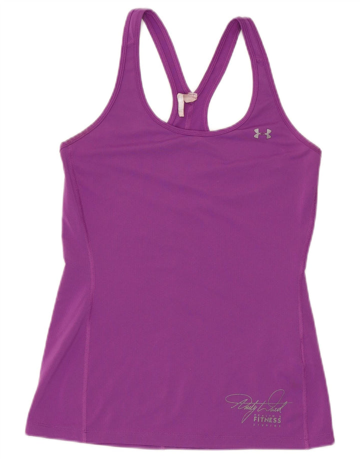 UNDER ARMOUR Womens Heat Gear Vest Top UK 6 XS Purple Polyester