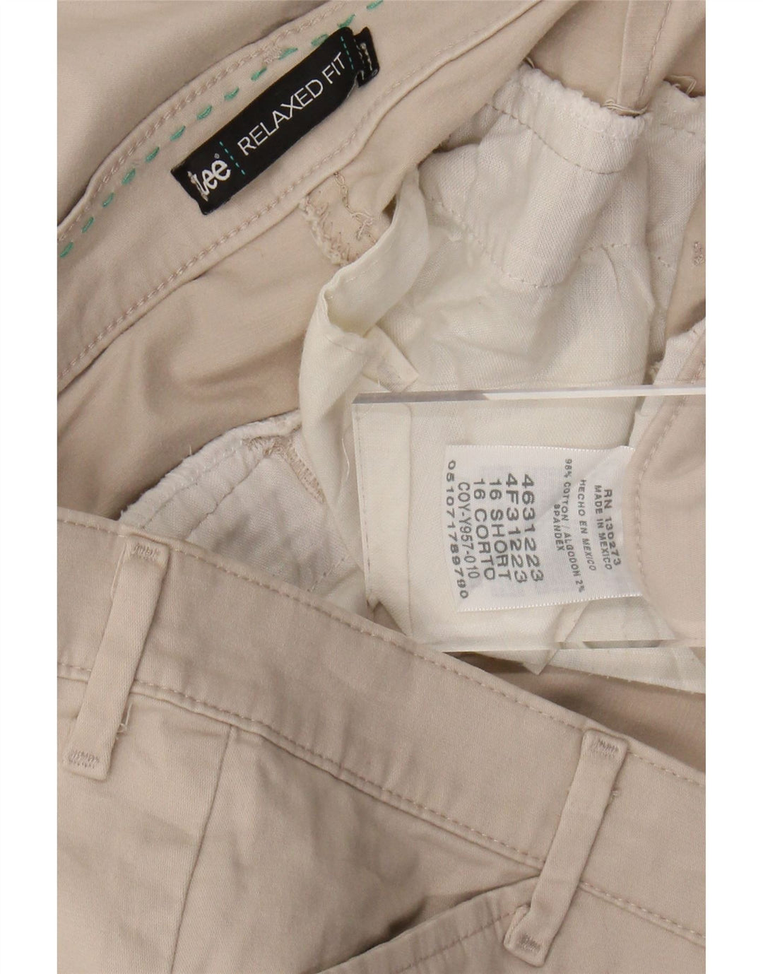 LEE Womens Short Relaxed Fit Casual Trousers US 16 XL W34 L28 Beige