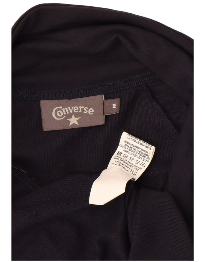 Converse Womens Tracksuit Top Jacket UK 12 Medium Navy Blue Cotton