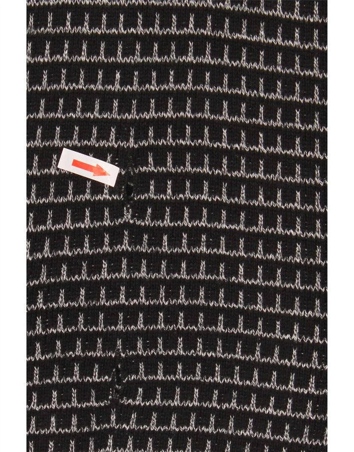 Settebello Mens Cardigan Sweater XL Black Check Acrylic