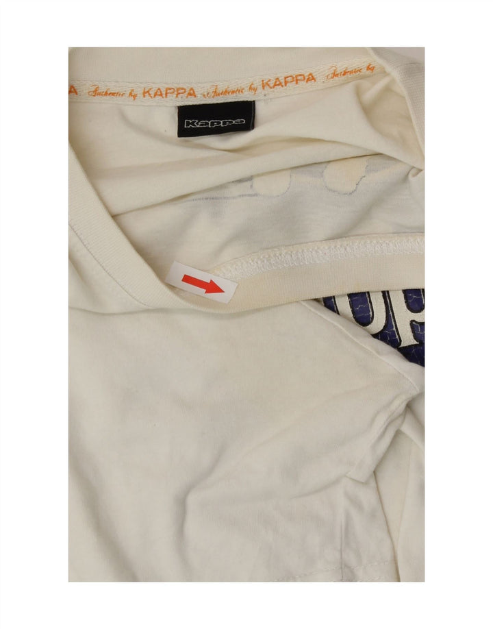 Kappa Mens Graphic T-Shirt Top Medium White Cotton