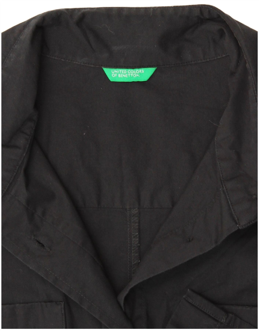 BENETTON Womens Short Sleeve Shirt UK 12 Medium Black