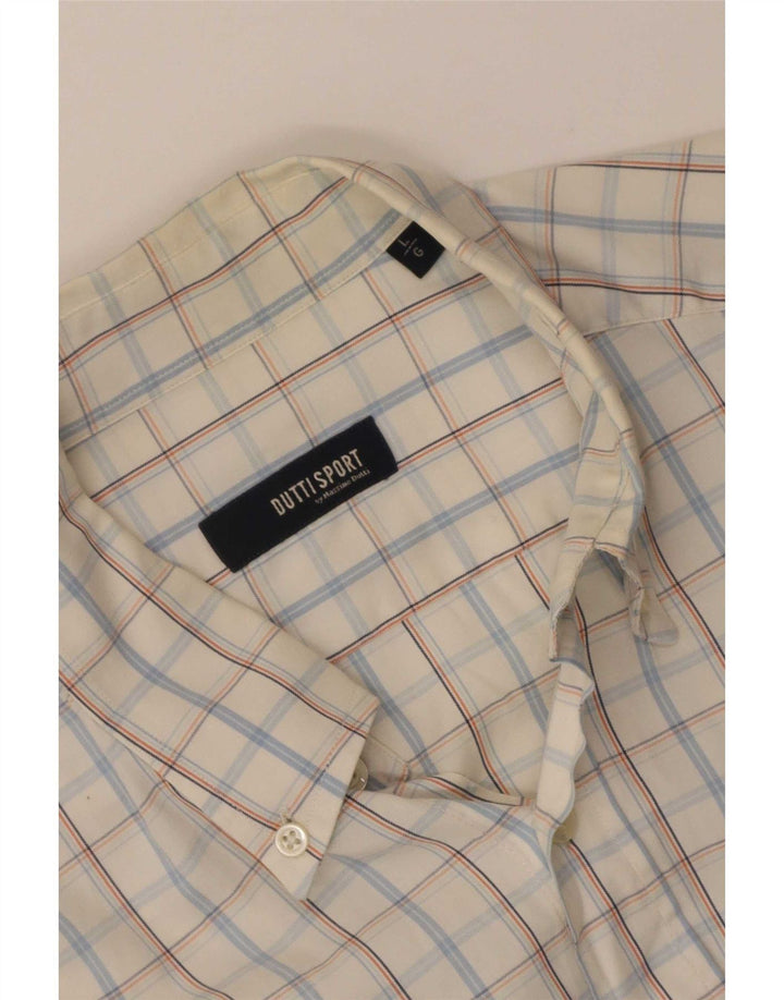 Massimo Dutti Mens Shirt Large White Check