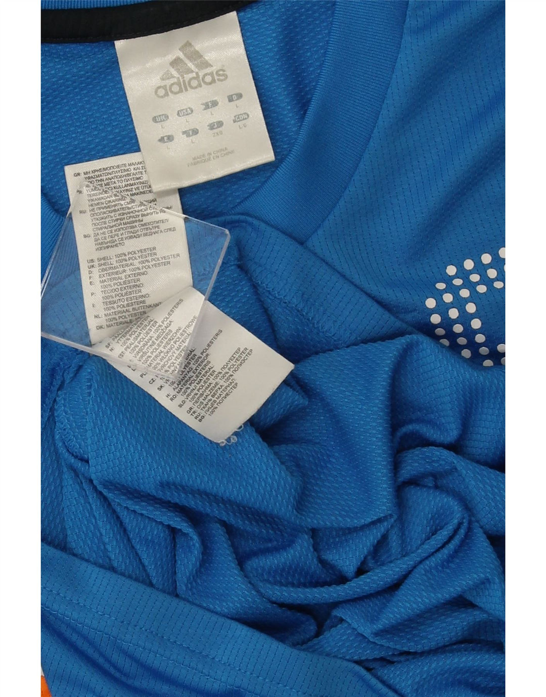 ADIDAS Mens Graphic T-Shirt Top Large Blue Colourblock Polyester