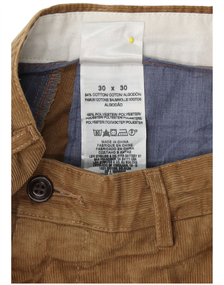 DOCKERS Mens Straight Corduroy Trousers W30 L30 Beige Cotton