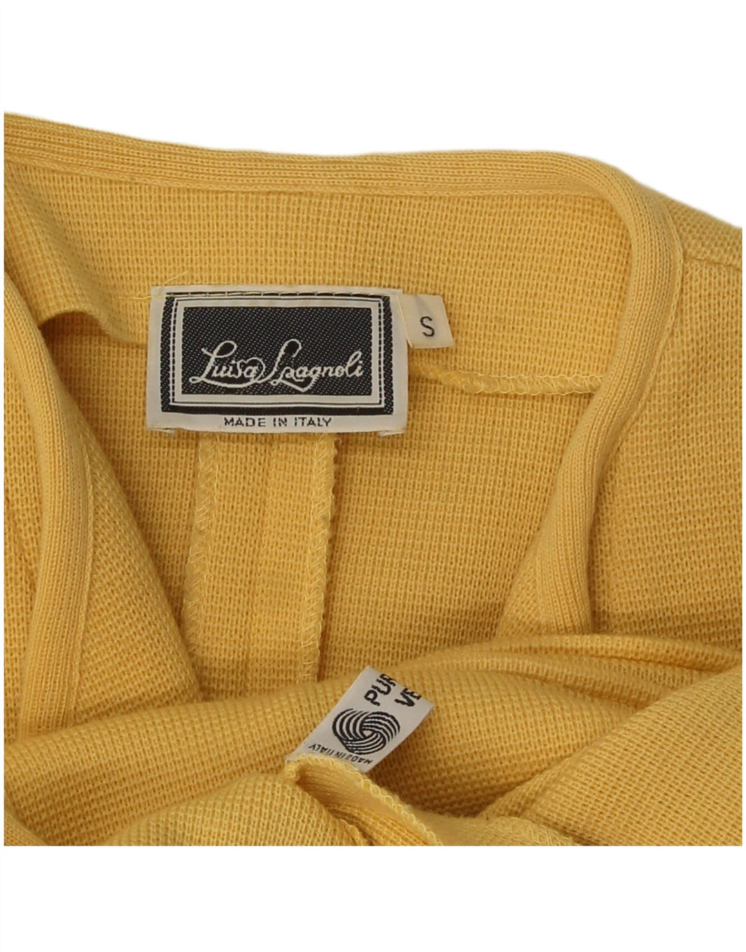 Luisa Spagnoli Womens 1 Button Knit Blazer Jacket UK 10 Small Yellow Wool