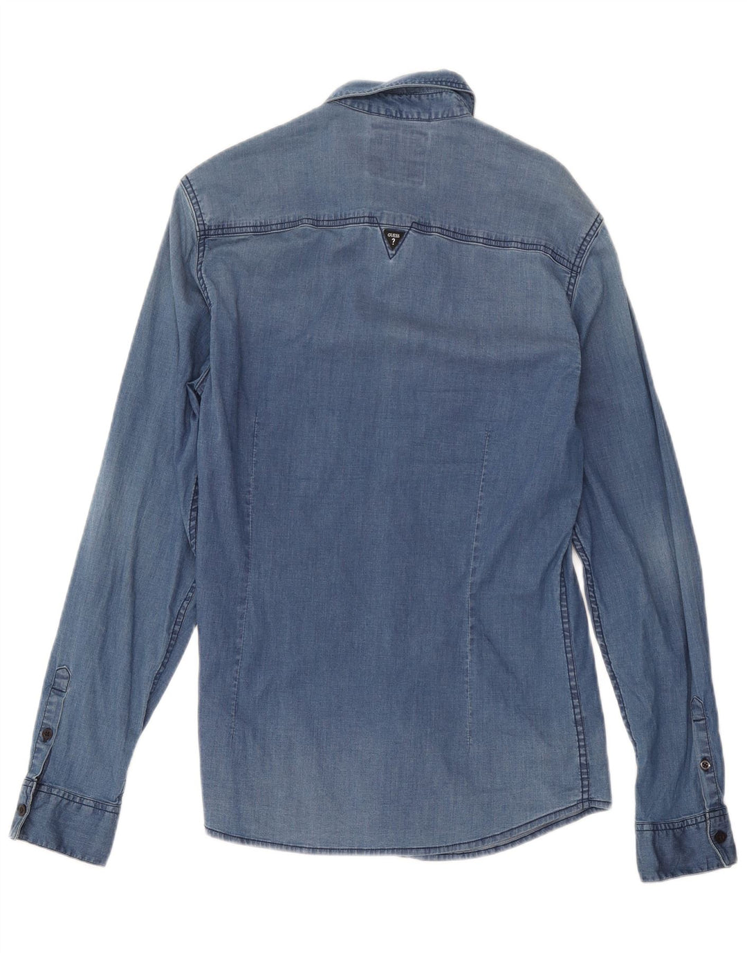 Guess Mens Slim Fit Denim Shirt Small Blue