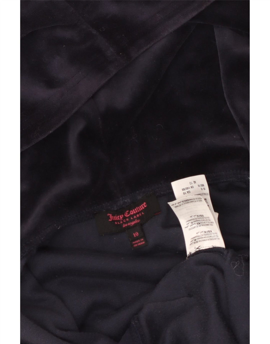 JUICY COUTURE Girls Graphic Zip Hoodie Sweater 9-10 Years Navy Blue Cotton