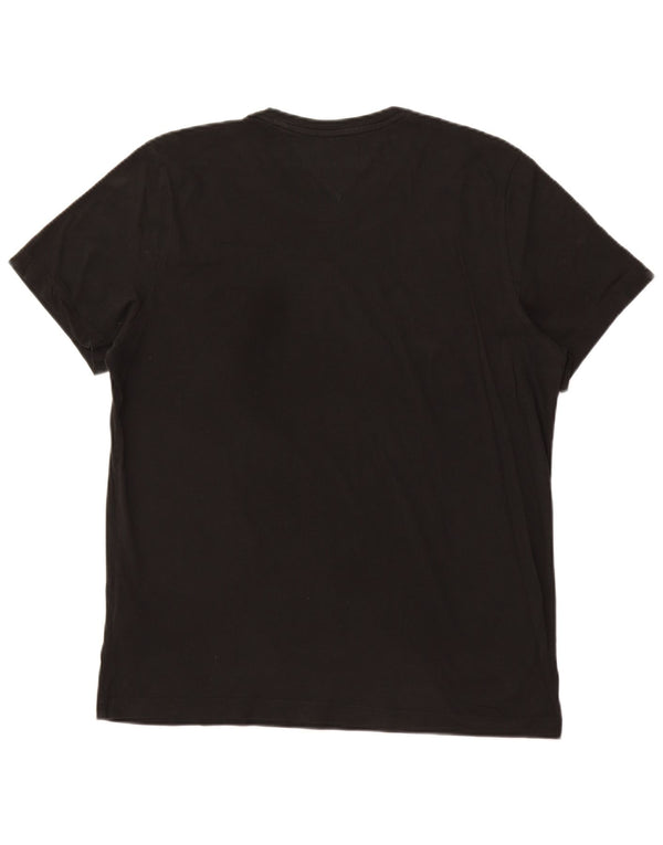 TOMMY HILFIGER Mens T-Shirt Top XL Black Cotton