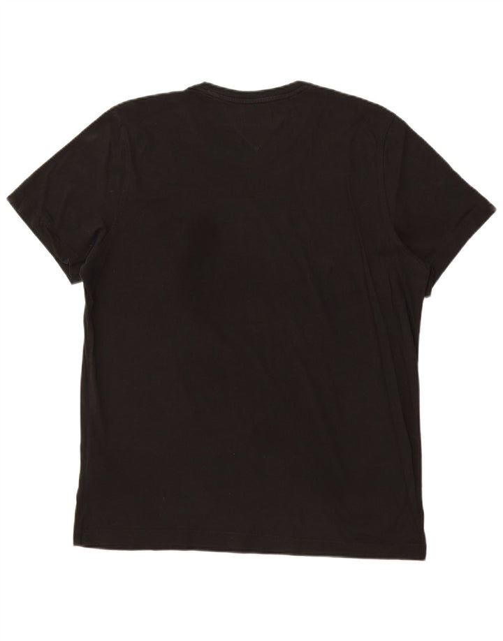 TOMMY HILFIGER Mens T-Shirt Top XL Black Cotton