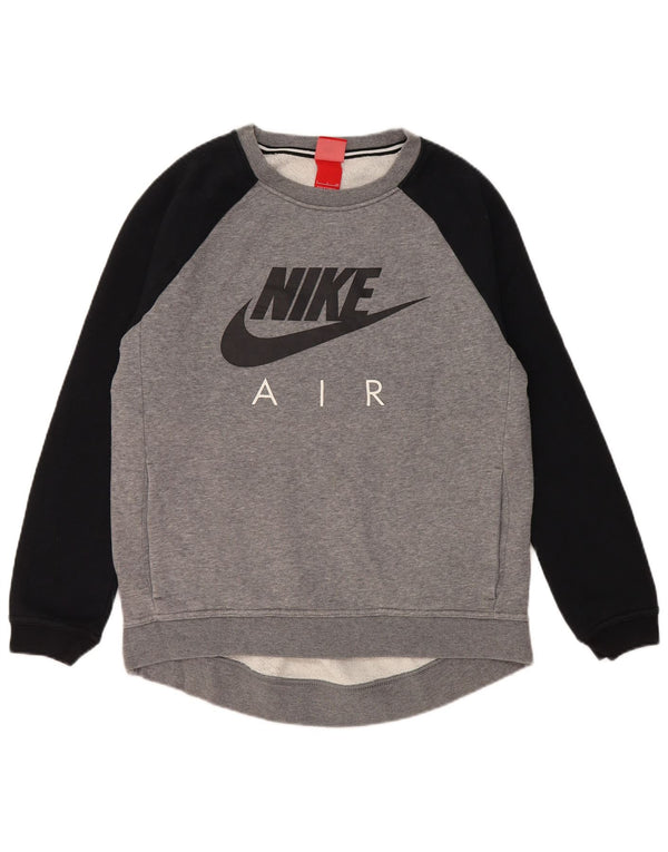 Nike Mens Graphic Sweatshirt Jumper Small Grey Colourblock Cotton