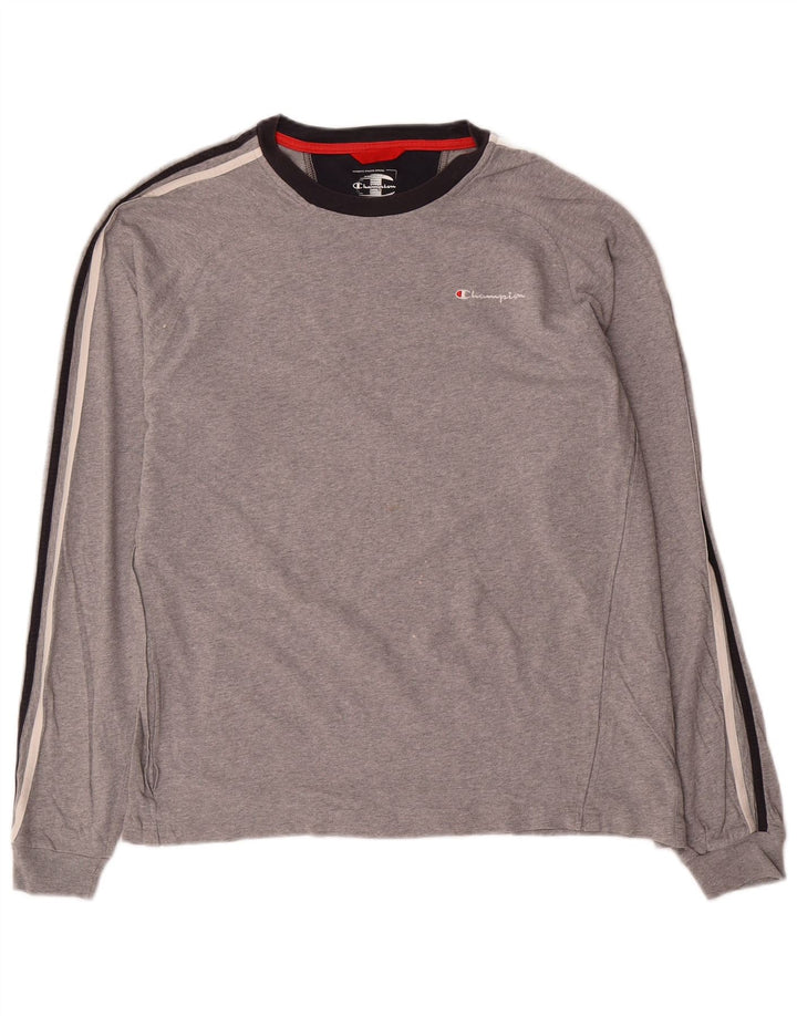 CHAMPION Mens Top Long Sleeve XL Grey Cotton