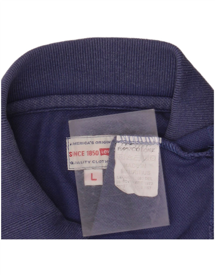 LEVI'S Mens Polo Shirt Large Blue Cotton