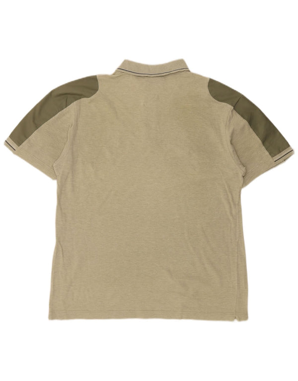 Navigare Mens Polo Shirt XL Khaki Colourblock Cotton