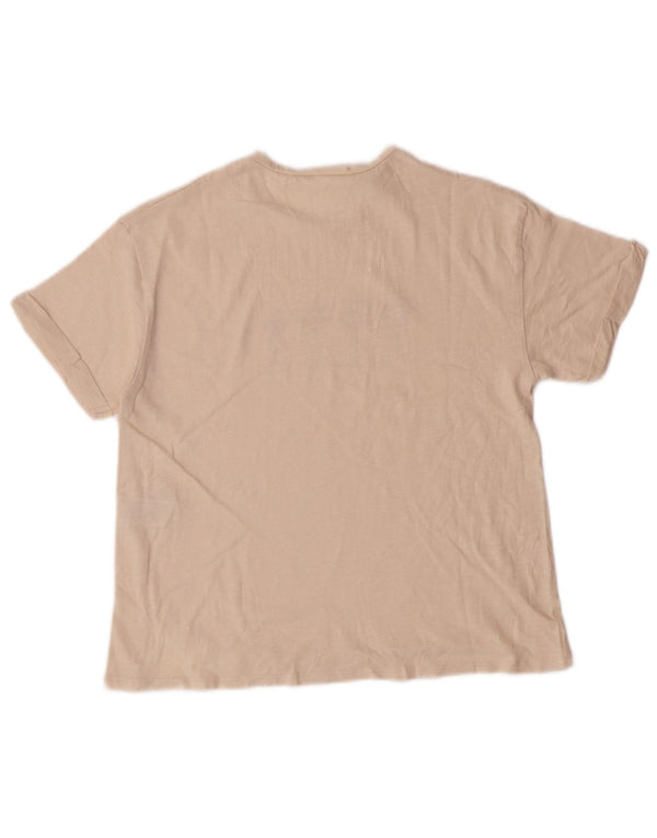 Zara Girls Graphic T-Shirt Top 8-9 Years Beige Cotton
